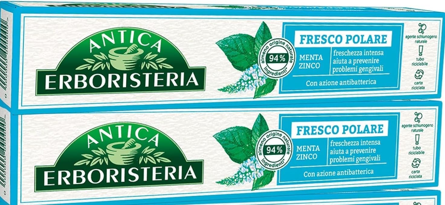 “Fresco Polare” Refreshing Toothpaste – 2.5 Fluid Ounces (75ml) Tubes (Pack of 2) [ Italian Import ]