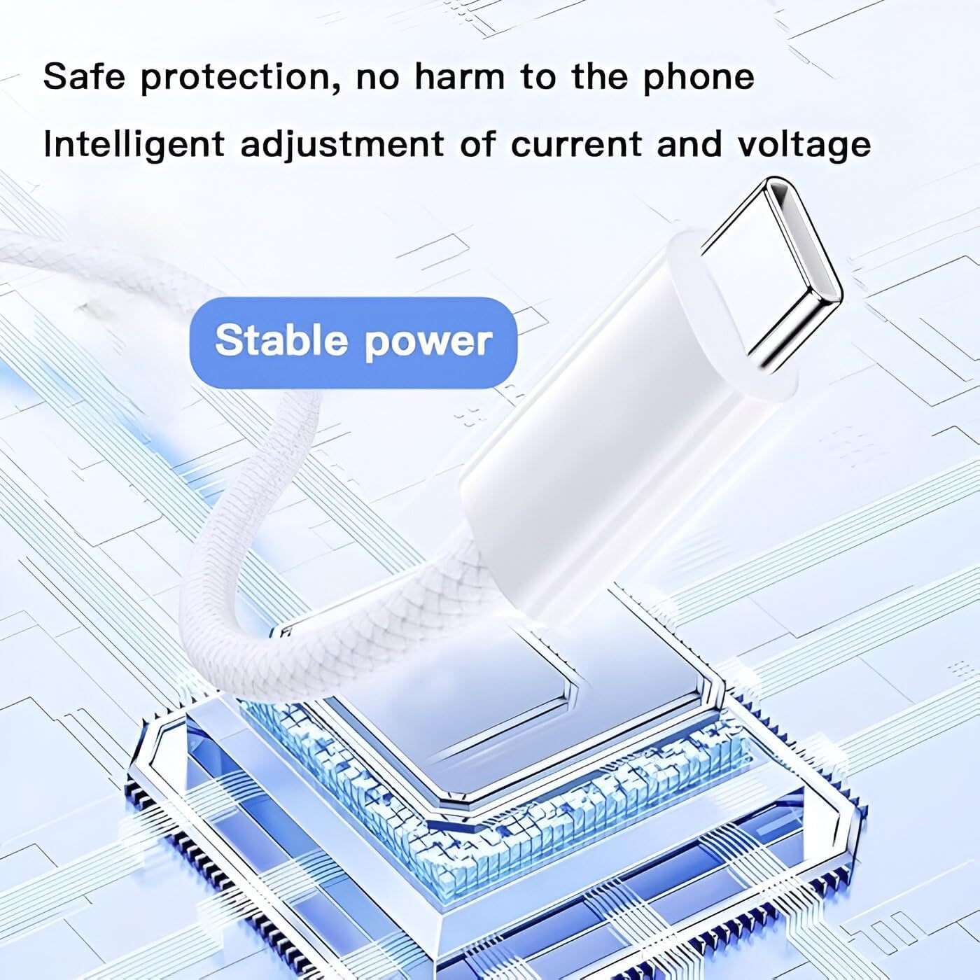 Mindmaker 240W USB-C Fast Charging Cable 2M, Braided Type C MacBook Charger Cable Compatible with MacBook Pro/Air M1 M2 M3, iPad Pro, iPhone 15 — White Nylon, MFi Certified — Amazon image 6