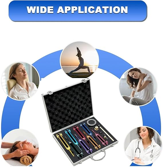 Tuning Fork Set with Activator for Sound Keep Body Instruments Tuner Device for Healing Chakra,Sound Therapy
