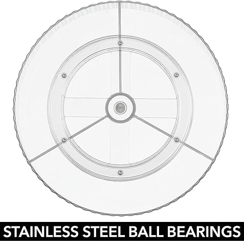 Miniatura 4 de mDesign Lazy Susan giratorio dividido para armario de cocina y baño, armario, encimera, organizador giratorio para condimentos, joyas, accesorios,
