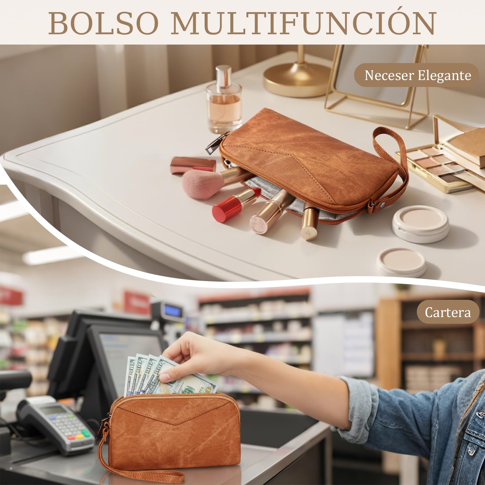 Mochila Mujer de Cuero Vegano Impermeable y Antirrobo, Mochila Elegante para Portátil, para Oficina, Universidad y Viajes