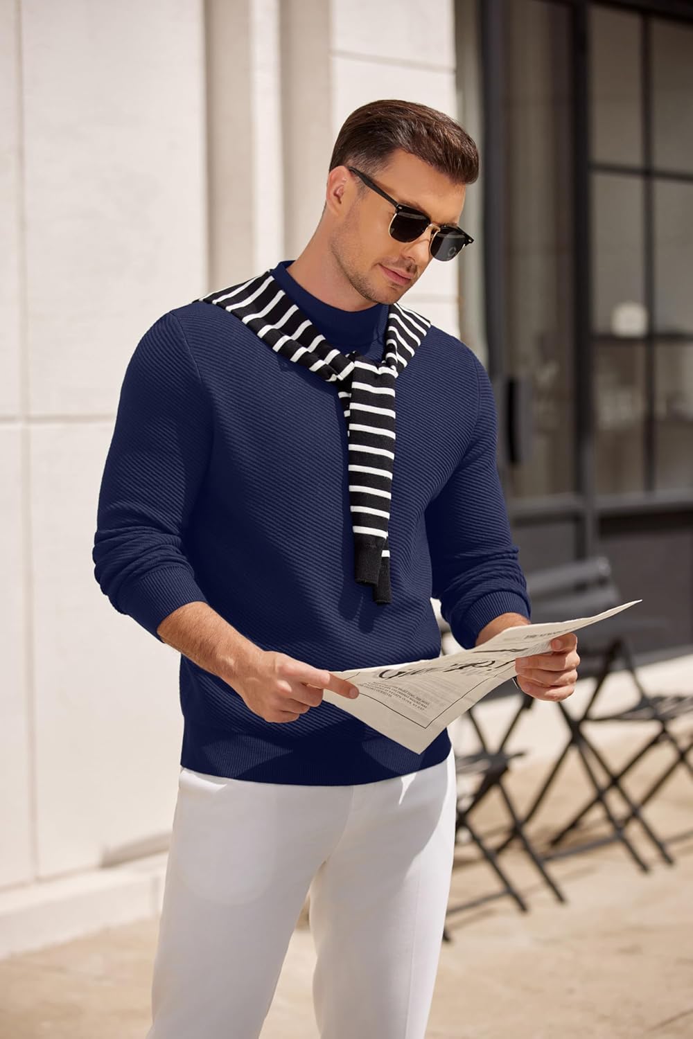 COOFANDY Men's Mock Turtleneck Sweater Long Sleeve Knitted Slim Fit Casual Half Neck Pullover Sweaters - Image 4