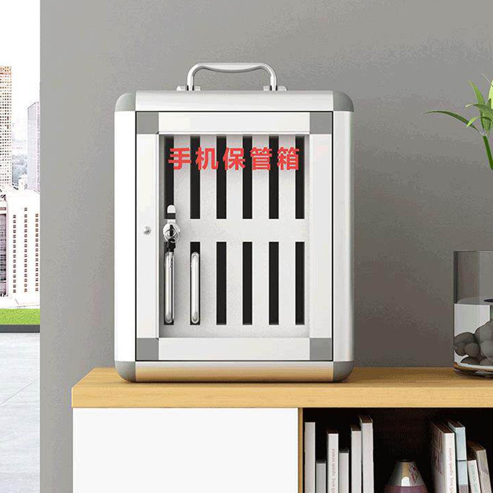 Armadietto Porta cellulari in Lega di Alluminio - da 12 a 60 Scomparti - Contenitore per cellulari Ideale per aule, uffici, scuole e Sale conferenze - Soluzione sicura e organizzata