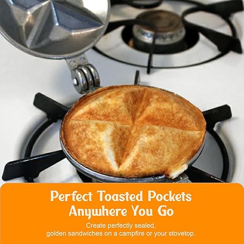 Miniatura 2 de Tid Bit - Máquina de sándwiches de mano, parrilla portátil para sándwiches y prensa para paninis, molde de hierro de aluminio fundido, tostadora