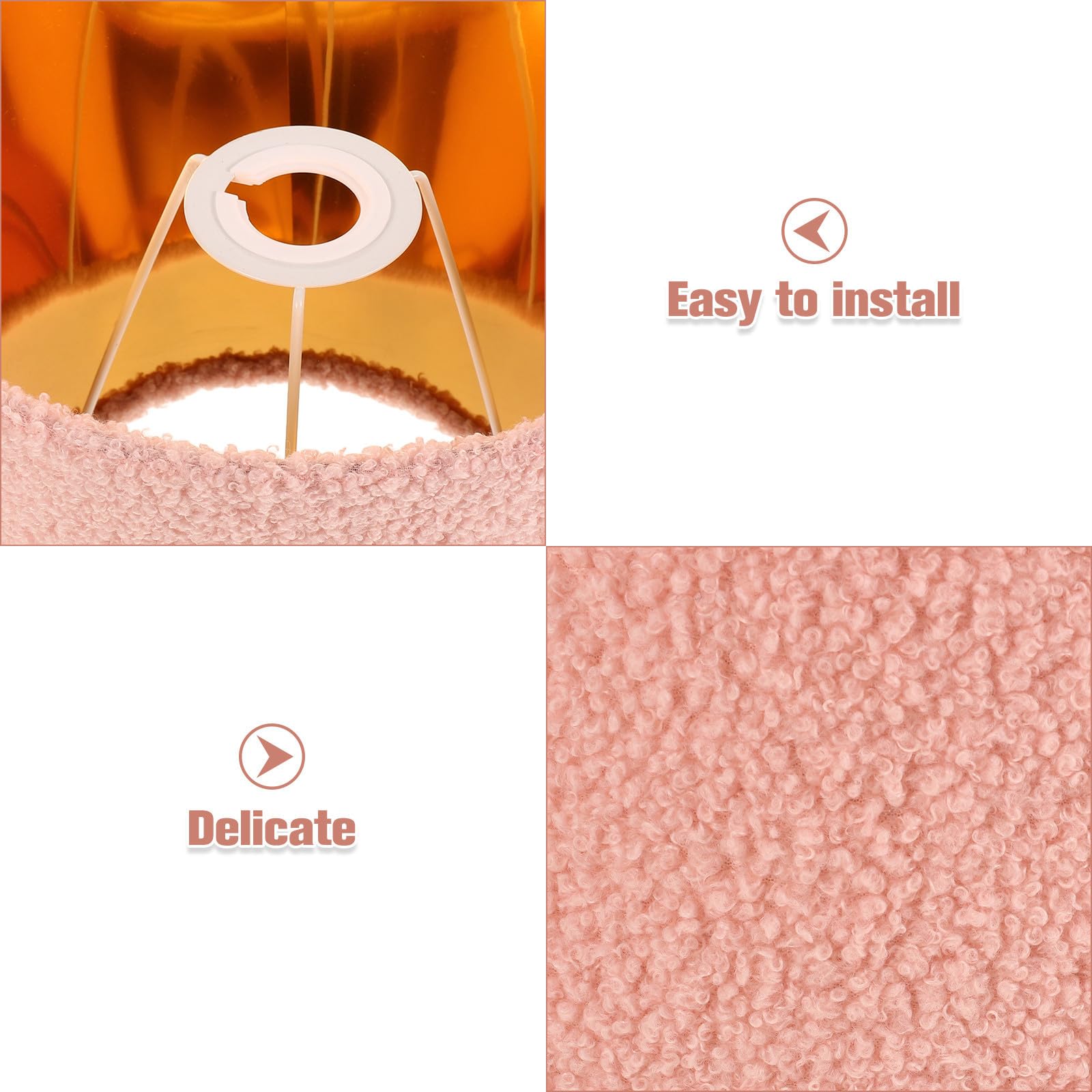 Paralume in Tessuto Morbido Peloso per Lampada da Tavolo Copri Lampada Cilindrico in Stoffa Fluffy per Camera da Letto Ufficio e Soggiorno Diffusore di Luce Calda e Accogliente