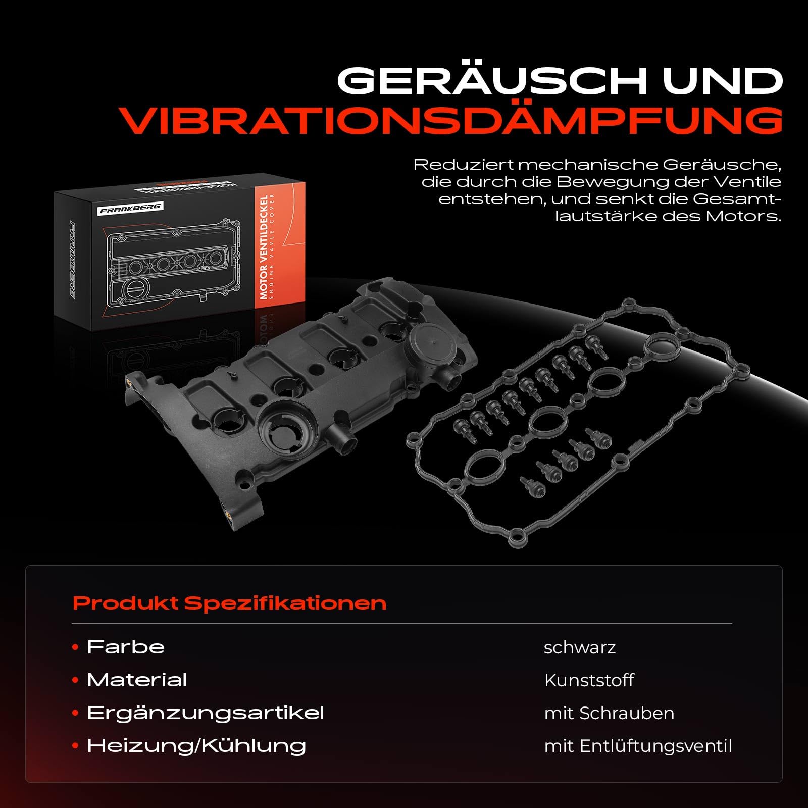 Frankberg Zylinderkopfhaube Kompatibel mit A3 8P1 A3 Sportback 8PA A4 800 A4 Avant 800000 E.O.S 1F7 1F8 Golf V J.e.t.t.a III 1K2 P.a.s.s.a.t 3C2 Replace# 06D103469F
