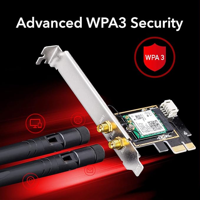 Tarjeta WiFi Cudy AX3000 Bluetooth 5.0 PCIe para PC miniatura 8