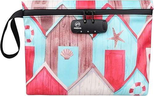 Miniatura 1 de FIREDOG Bolsas impresas a prueba de olores con cerradura de combinación, forro de carbono, a prueba de olores, contenedor para almacenamiento de