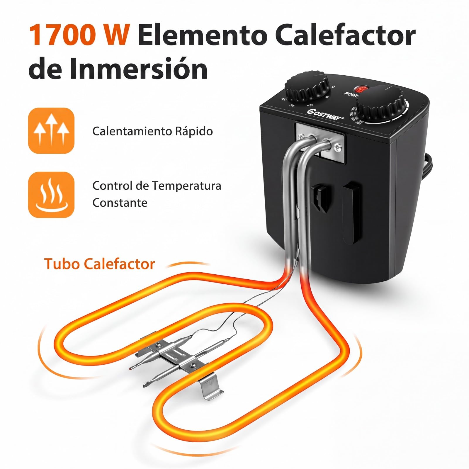 COSTWAY Freidora Aceite de 1700W con 3 Cestas, 5L, Acero Inoxidable