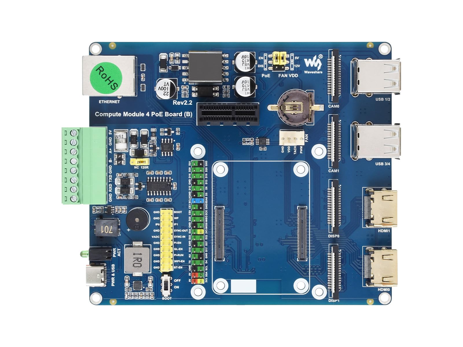 Amazon.com: for Raspberry Pi Compute Module 4 IO Board with PoE