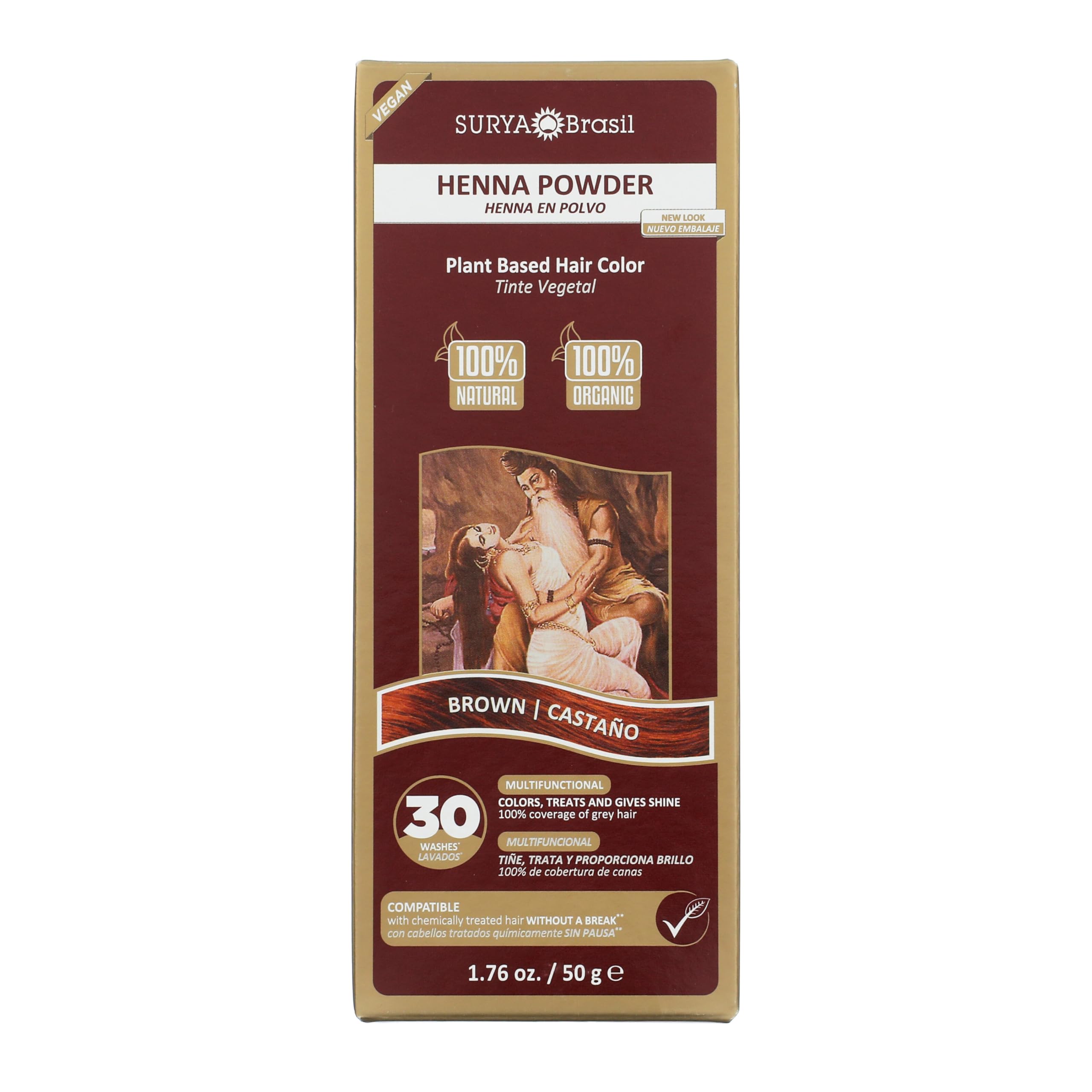 QUEENS HENNA ヘナカラー HERB BROWN 3パック Amazon.com : Surya Brasil Henna Powder Brown 100% Natural Plant