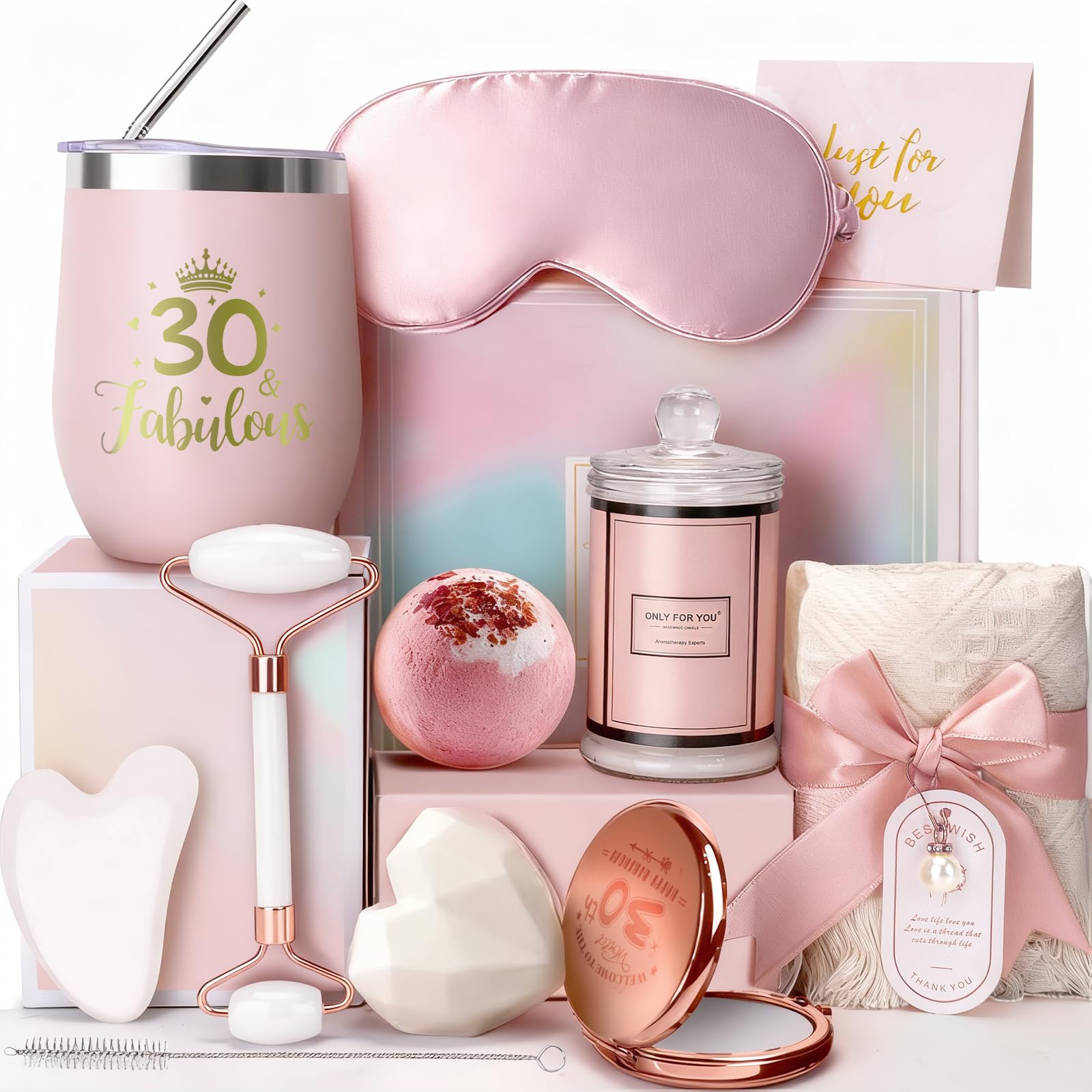 30th Birthday Gifts for Women, Best 30 Years Old Ideas Gifts Presents for Her, Basket Gifts Box for Women, Personalised Birthday Hampers for Daughter, Niece, Best Friends Sister