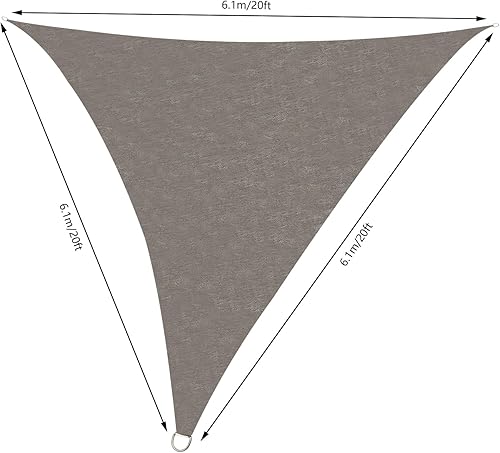 Miniatura 2 de CNCEST Toldo para el sol, cubierta para patio al aire libre, patio trasero, triángulo, para césped, jardín, toldo tipo vela de 20 x 20 x 20 pies,