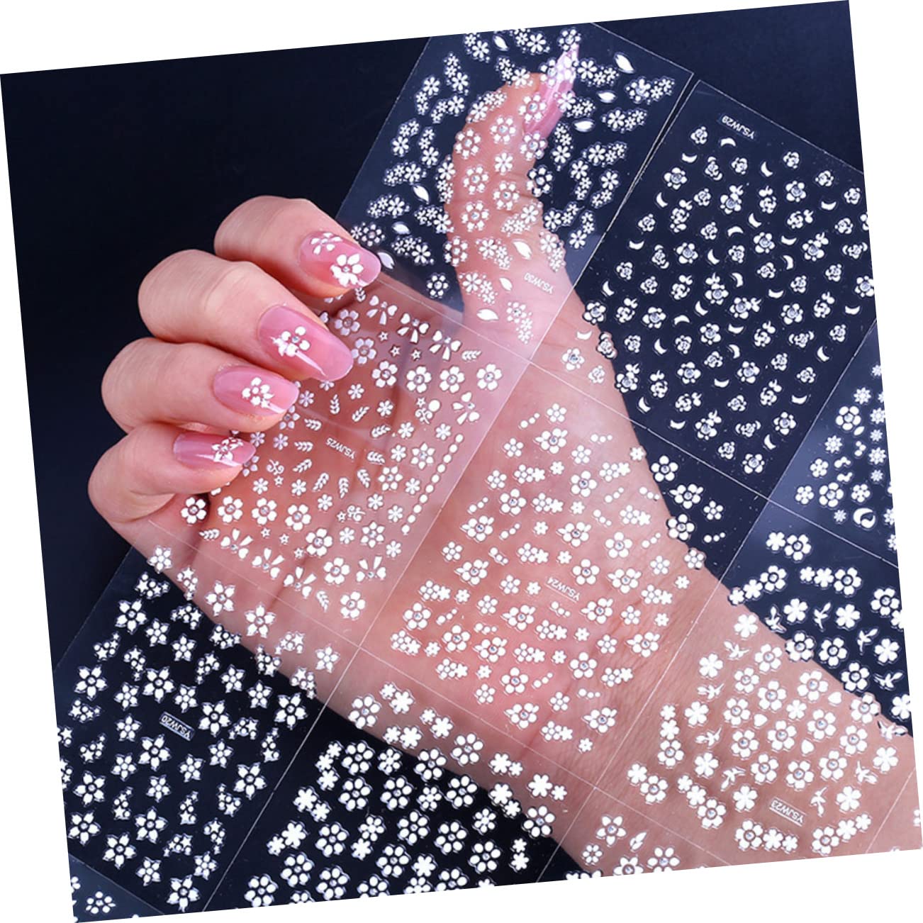 Healeved 150hojas Páginas De Calcomanías Para Uñas Decorativas Pegatinas De Arte De Uñas Diseño De Flores Accesorios Para Manicura Apto Para Hogar y Salón De Belleza