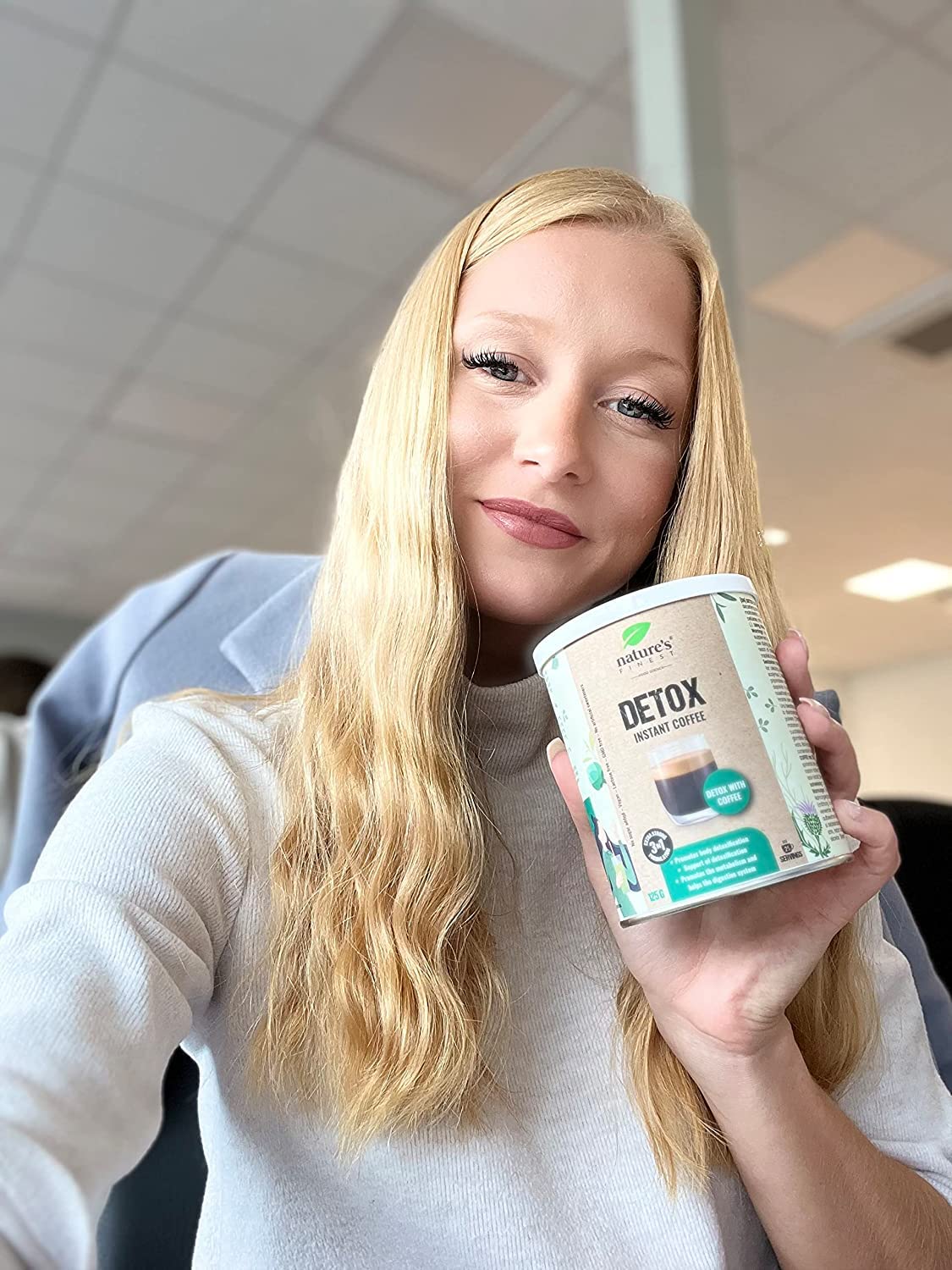 Nature's Finest Detox Coffee, Café Soluble 625 g (Paquete de 5) | café instantáneo con chlorella, cardo mariano y alcachofa - arábica suave - vegano - taza lista en 1 minuto