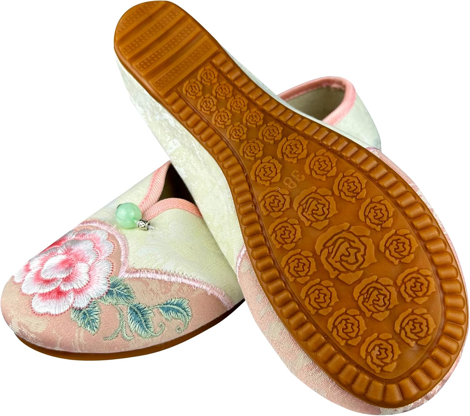 eYLun Women Flats Floral Embroidered Shoes Mary Jane Shoes Ballet Loafers Flats Slip On Shoes - Image 5