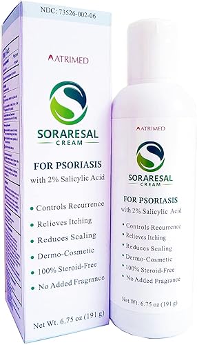 Crema para el tratamiento de la psoriasis con ácido salicílico, hidratante suave y fórmula de hidratación para el cuidado de la piel También con