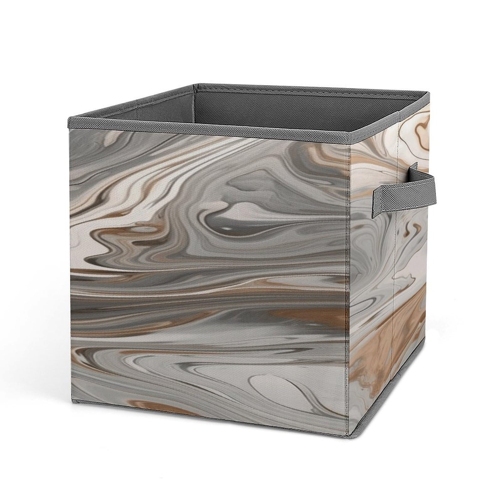 FekiLoot Marble Background Folding Storage Bins with Handles Large Fabric Storage Cube Storage Organizer Heavy Duty Closet Organizer Sturdy Collapsible Bin Foldable Baskets