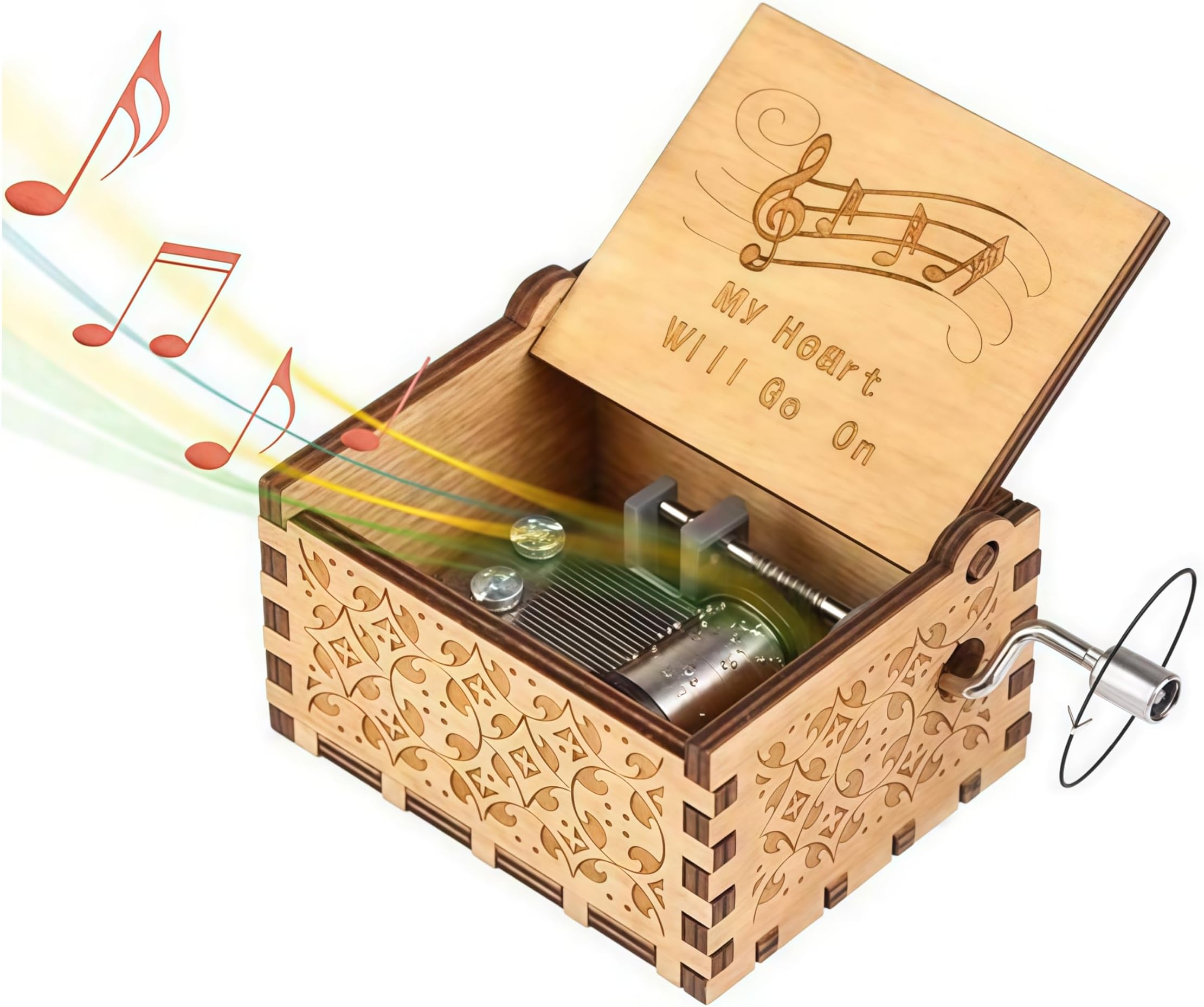 The Titanic Music Box Toy My Heart Will Go On Antique Carved Hand Crank Wooden Musical Box Toy