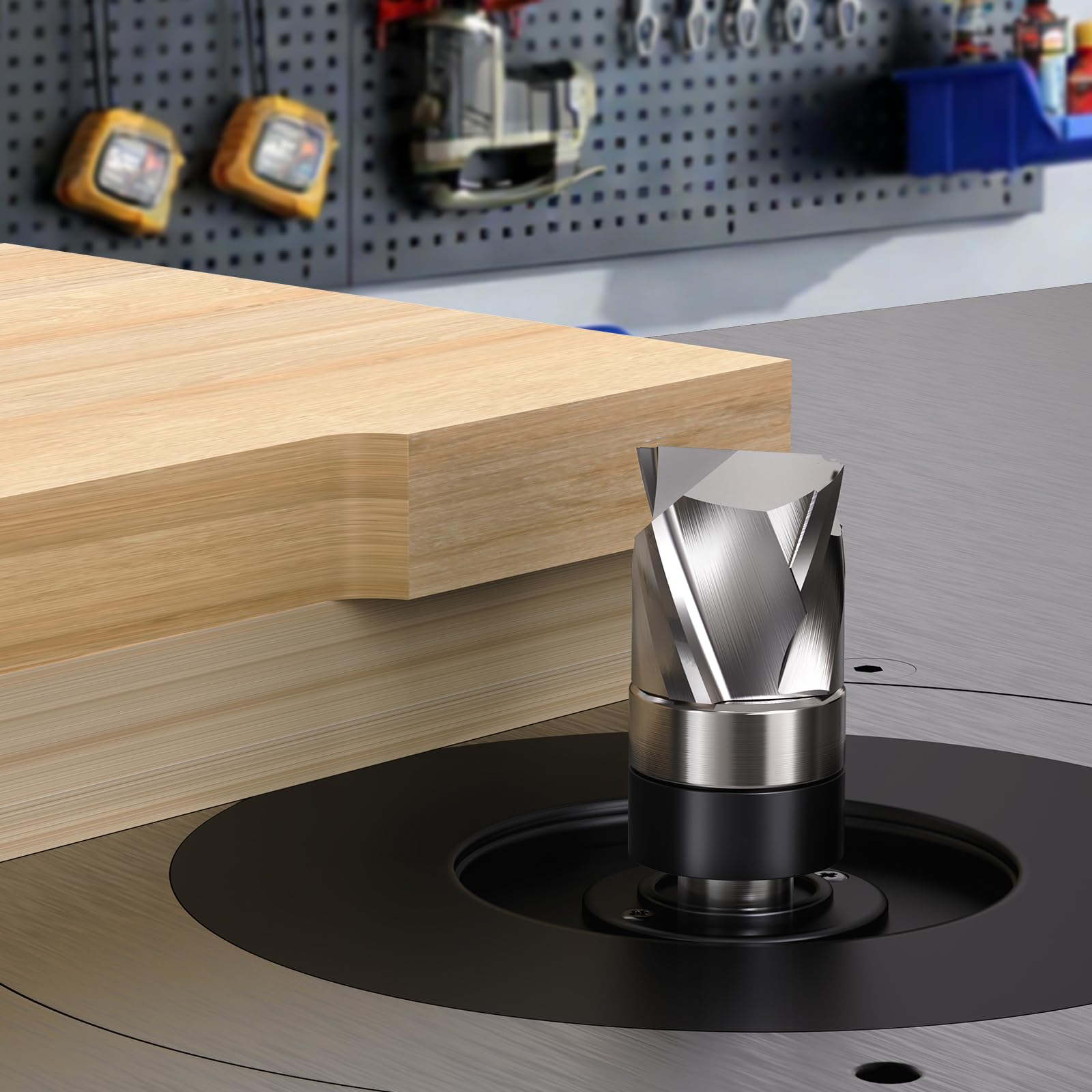 Top Bearing Flush Trim Router Bit 1/4 Shank, 1/2" Cutting Diameter, 1/2" Cutting Length, Up&Down Compression Cut, Carbide Spiral Pattern Template Bit for Wood Trimming - 5