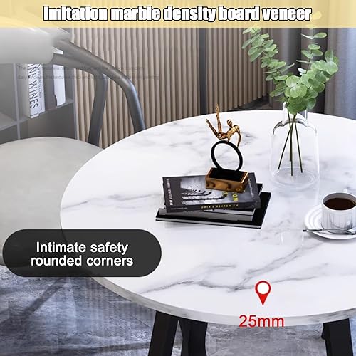 Miniatura 4 de YVYKFZD Juego de mesa redonda de comedor para cocina, sala de recepción de oficina, combinación de mesa y sillas de club, mesa de centro simple para