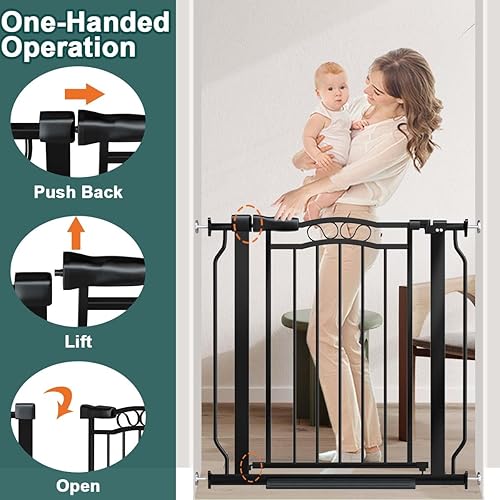 Miniatura 3 de Fairy Baby Puertas extra anchas para bebés de 53.1 a 62.5 pulgadas para escaleras y puertas, puerta larga de seguridad para bebés y niños pequeños,