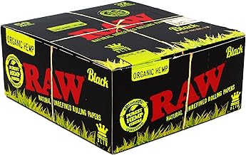 RAW Black Organic Hemp Papers King Size Box 50 Books of 32 Sheets