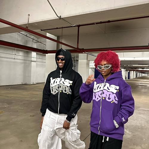 Miniatura 2 de ZFOFLIK Y2k Clothes - Sudadera con capucha y cremallera para hombre, sudadera de gran tamaño para mujer, ropa de calle punk Harajuku