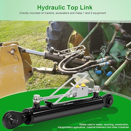 Miniatura 2 de Reemplazo universal para enlace superior hidráulico Cat. 1-1 con bloque de bloqueo 20 78" - 31 78" con 2 mangueras y una válvula de doble control,