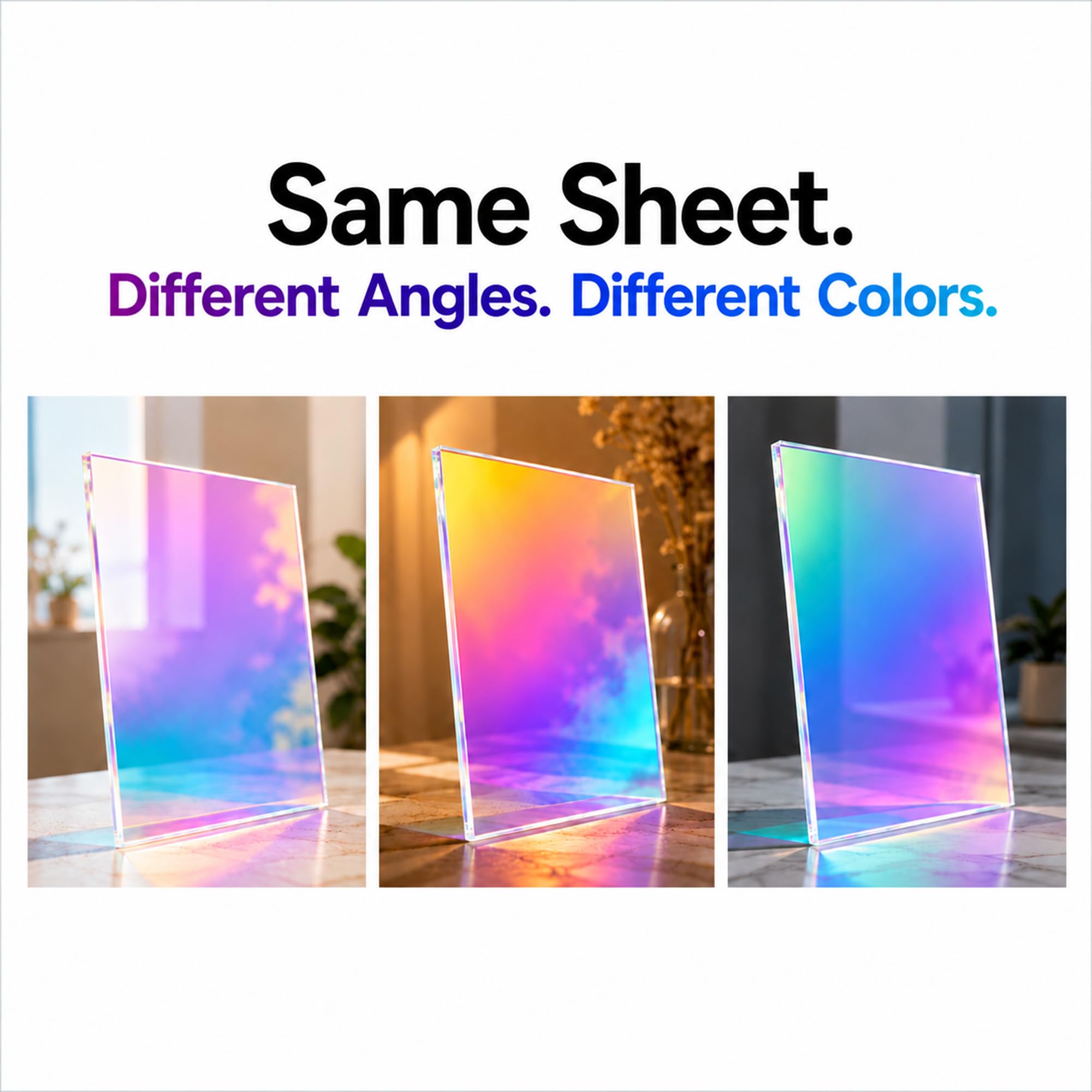 Iridescent Acrylic Sheets - Laser Cutting Pack -2