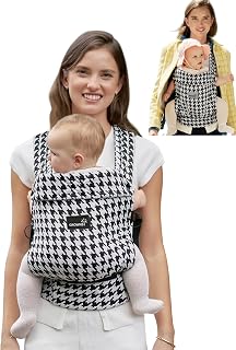 GROWNSY Baby Carrier Newborn to Toddler: Ergonomic Lightweight Hands-Free 7-44 lbs with Head Support, Houndstooth Pattern