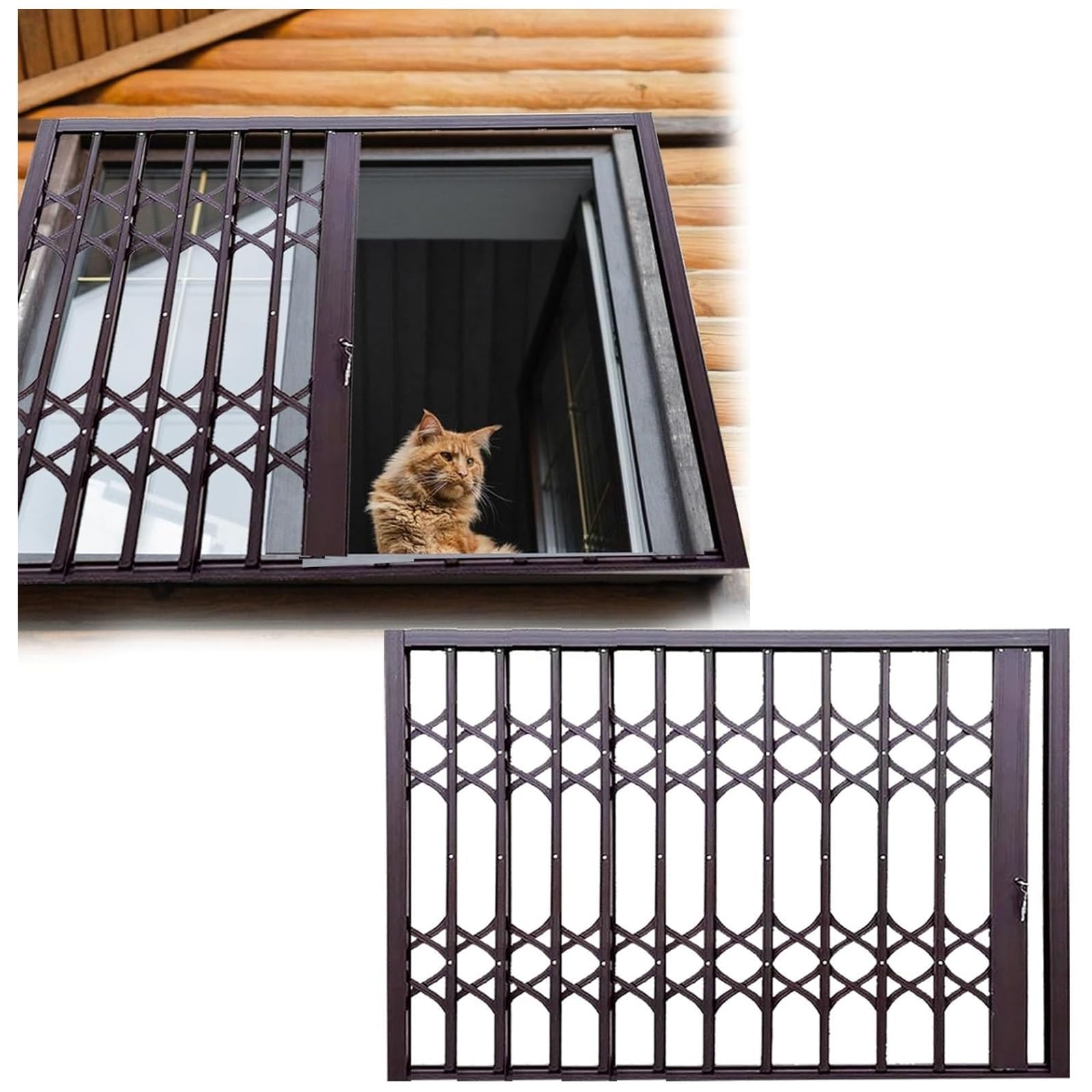 Guardrail di sicurezza pieghevole per finestre con blocco di sicurezza, dispositivo di protezione per finestre pieghevole per soffitte, cabine, camere da letto, soggiorni, cantine