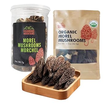 VIGOROUS MOUNTAINS Dried Morel Mushrooms 2 and Organic Morel 1.5Oz