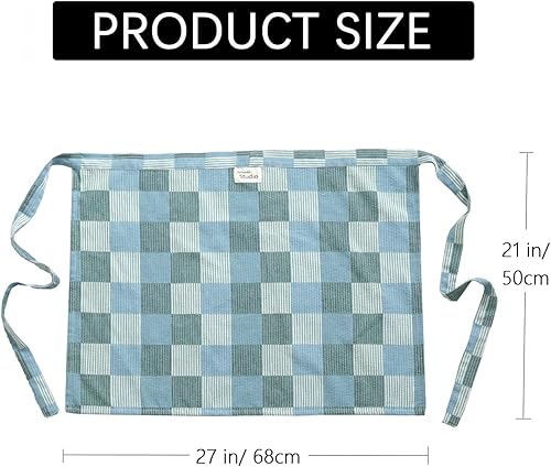 Miniatura 3 de Gingham Half Apron Lightweight Cotton Server Aprons for Women