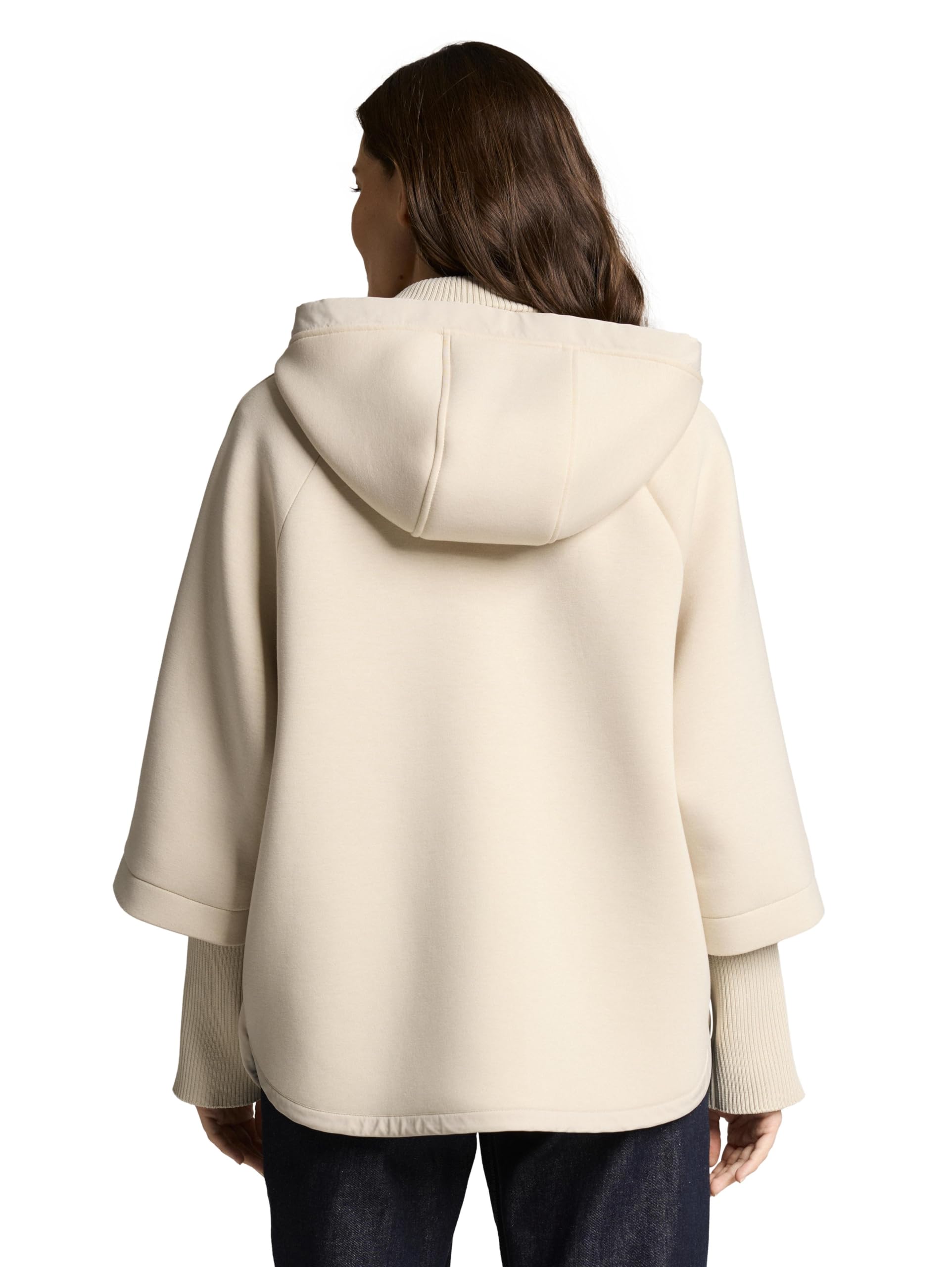 TOM TAILOR Damen Cape Jacke mit Stehkragen und Kapuze