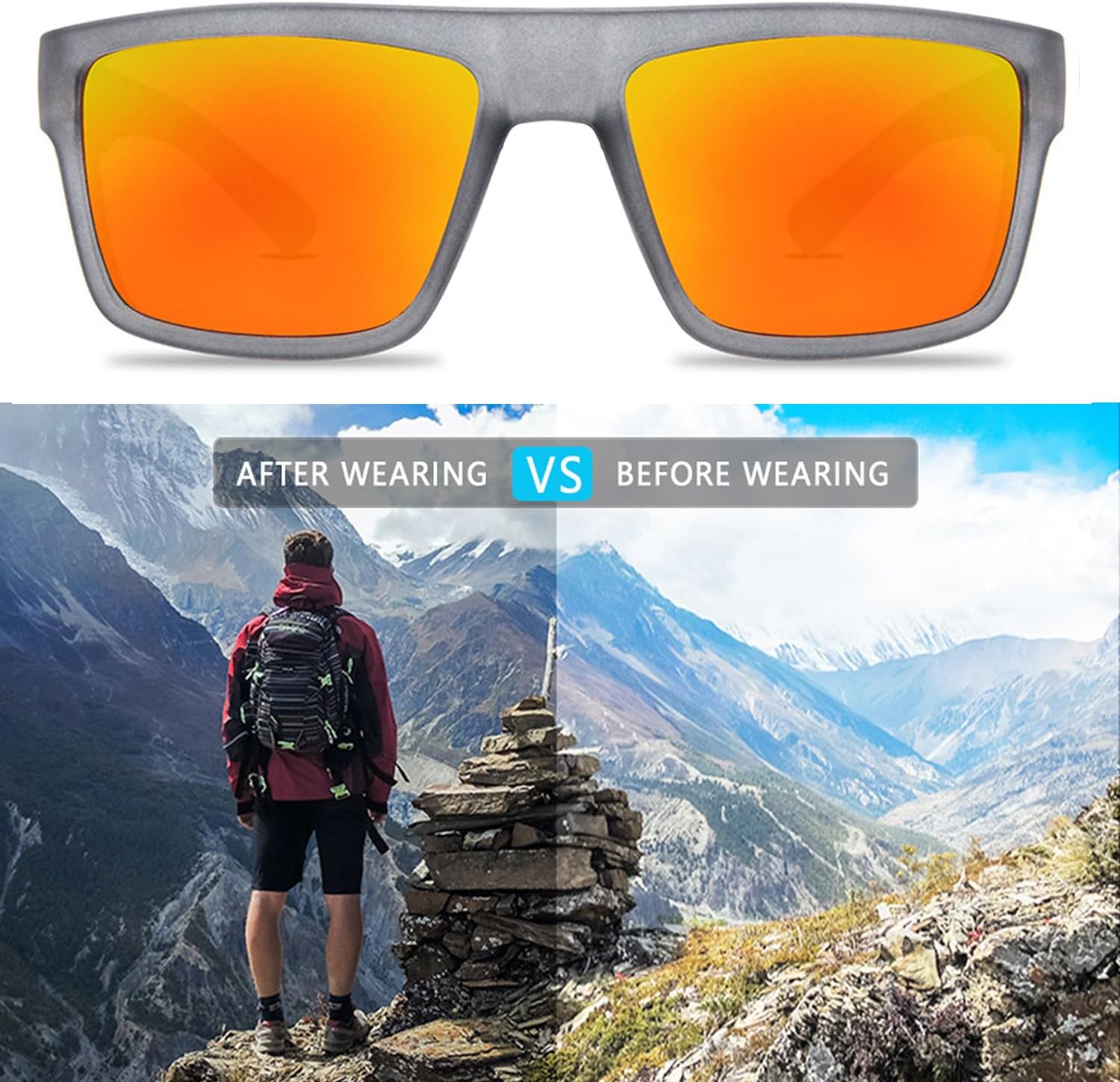 Men Polarized Sunglasses for Women Sports Cycling Driving Fishing UV Protection Glasses - Image 3