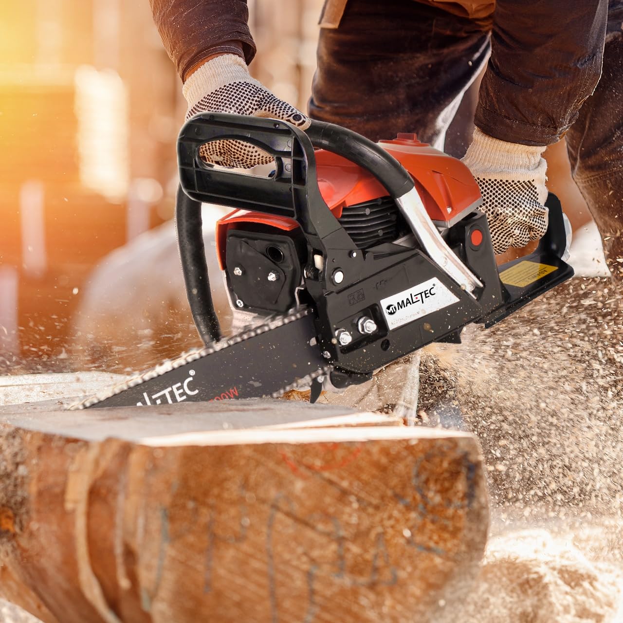 MalTec Benzin- Motorsäge- Kettensäge MasterCut5700W | 5,7PS | 58CC | 2x Ketten und 2x Schwerten