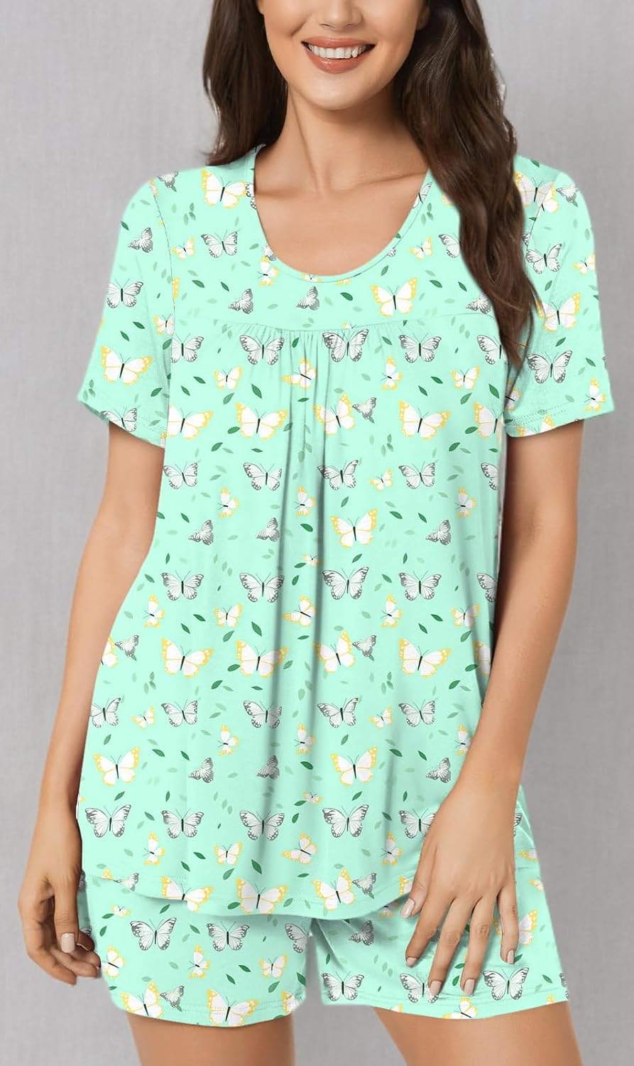 POPYOUNG Womens Pajama Sets Summer Short Sleeves 2 Piece Lounge Sleepwear Ladies Pjs Sets with Pockets - Image 7