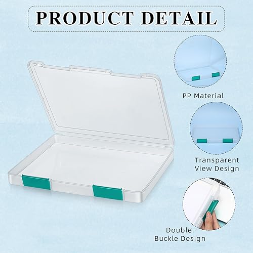 Miniatura 9 de Caja de almacenamiento de plástico transparente A4, caja de almacenamiento de plástico para documentos, caja de plástico de papel, contenedor de
