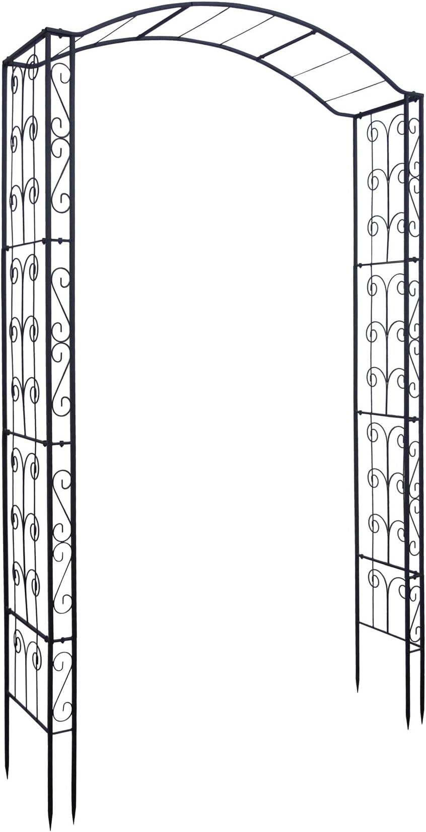 7FT. Decorative Arched Metal Garden Trellis White