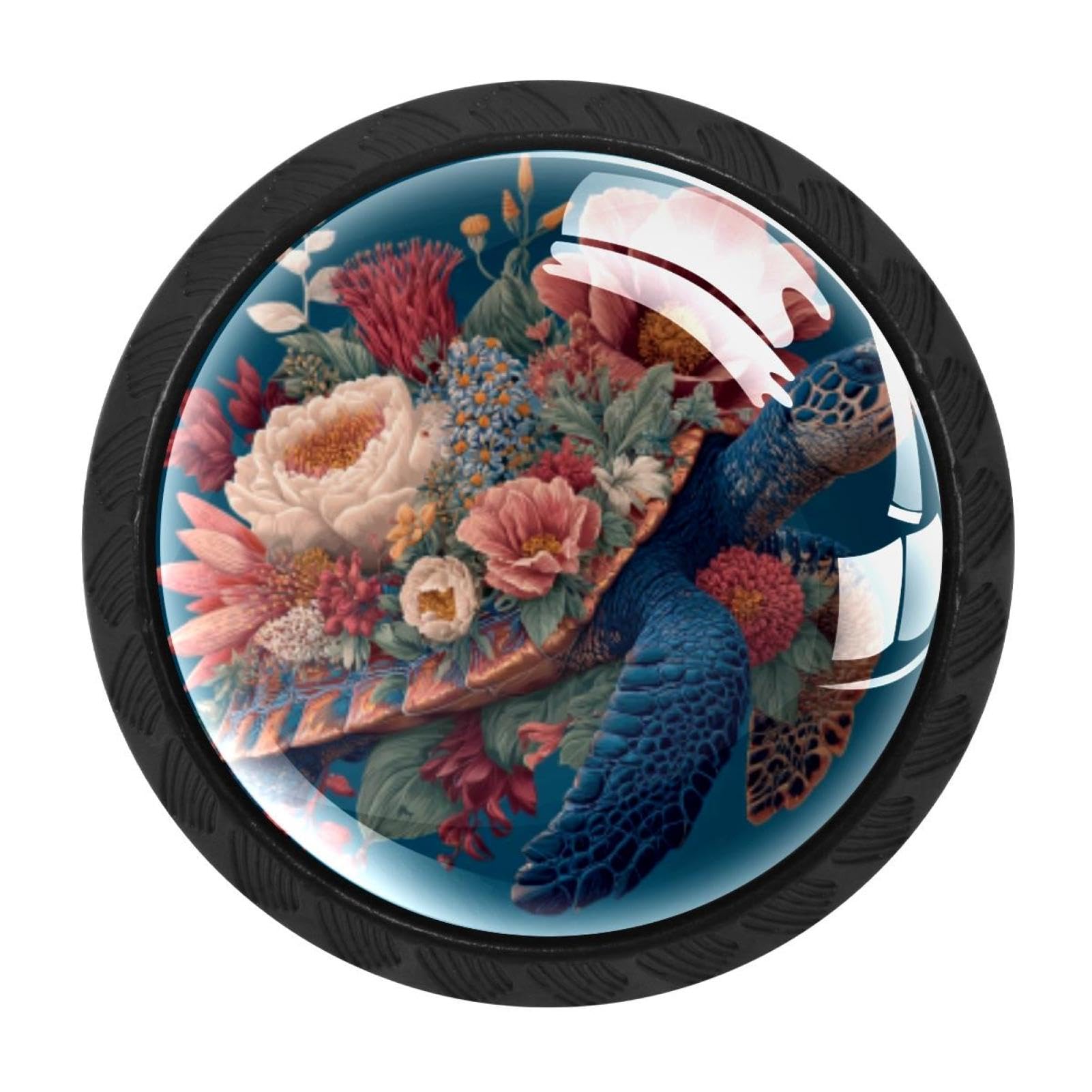 CHENZZZZ 4 Pack Flower Animal Tropical sea Ocean (3) Kitchen Cabinet Knobs Drawer Knobs Door Dresser Handles for Personalized Gifts Great for Any Occasion