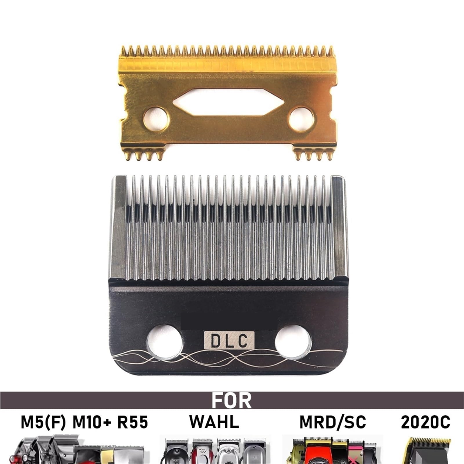 Cuchilla DLC Compatible Con Madeshow JRL KM-90-4 Clipper Ultrafina | Cabezal de corte de repuesto for mantenimiento de cortapelos(DLC x5)