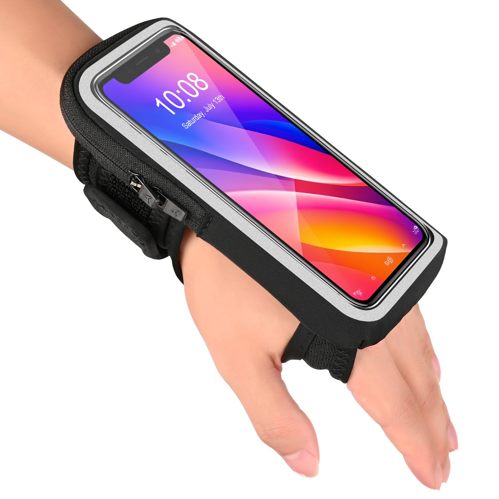 Kebrela Wristband Phone Holder for Running, Forearm Armbands, Running Armband with Card Slot for iPhone Pro Max Plus (16/15/14/13/12/11/X/XR), for Galaxy S24/S10, Cell Phone Holder Up to 7.0'' Phone