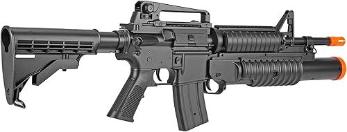 Miniatura 4 de BBTac Rifle eléctrico de Airsoft con lanzador redondo Burst 3, sistema de riel, potente disparo AEG de 0.236 in BBS