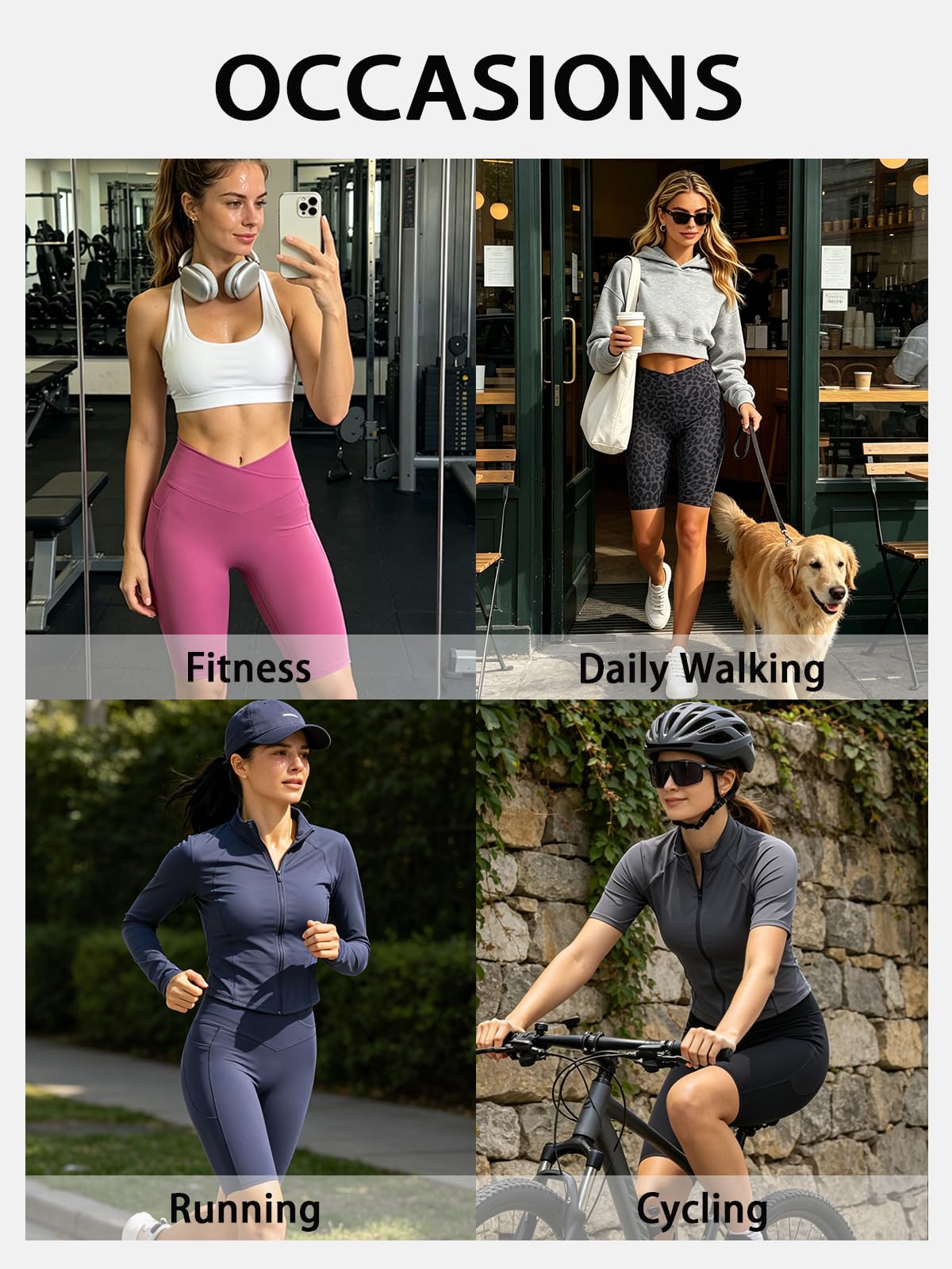 CharmLeaks Pantaloncini da yoga da donna con due tasche pantaloncini da allenamento per controllo della pancia pantaloncini da corsa