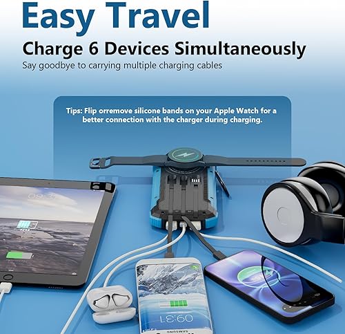 Miniatura 3 de Cargador solar de 20,000 mAh, cargador inalámbrico portátil, cargador de batería externa de carga rápida con 6 salidas para teléfonos celulares,