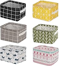 Live2Better 6 Pcs Foldable Storage Box Canvas Fabric Baskets For Organizing With Handles, Rectangle Small Storage Box, Cube, Foldable Multipurpose Storage Box