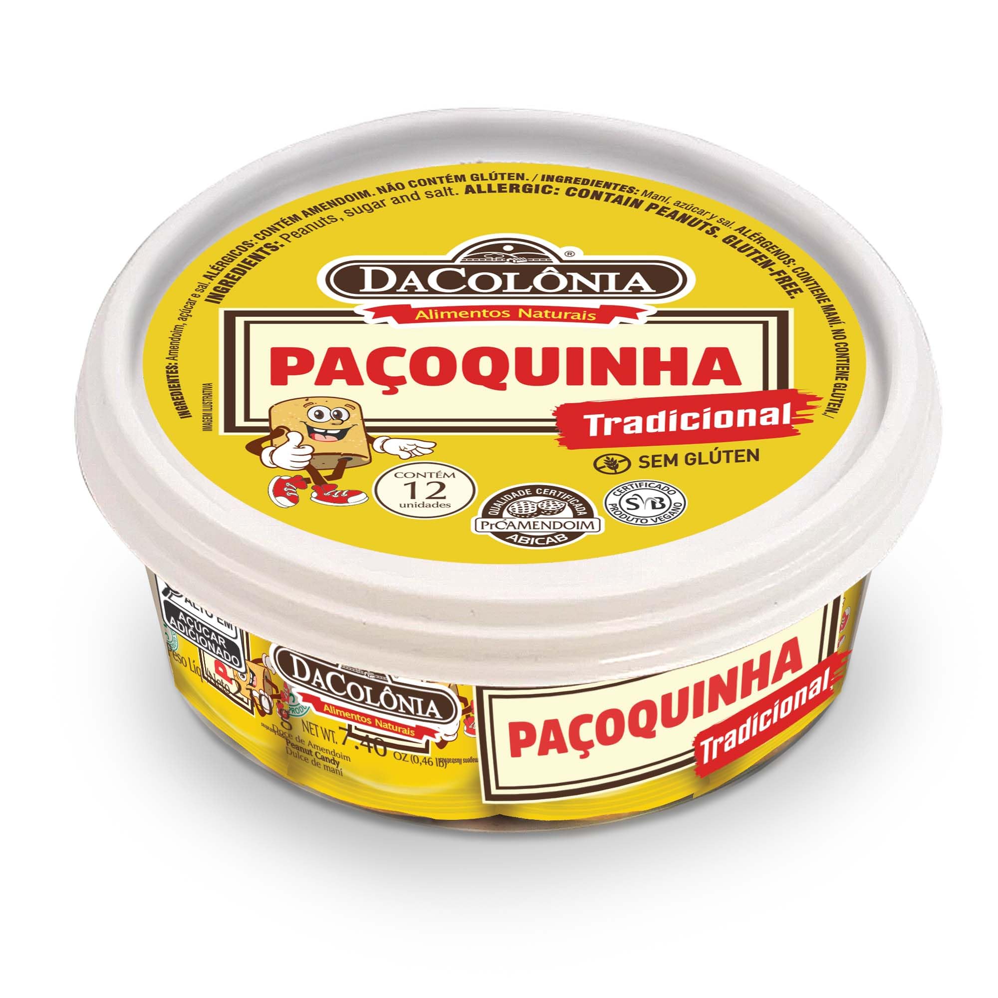 DACOLONIA Feiner Erdnuss-Riegel Paçoca Rolha Tradicional 210g