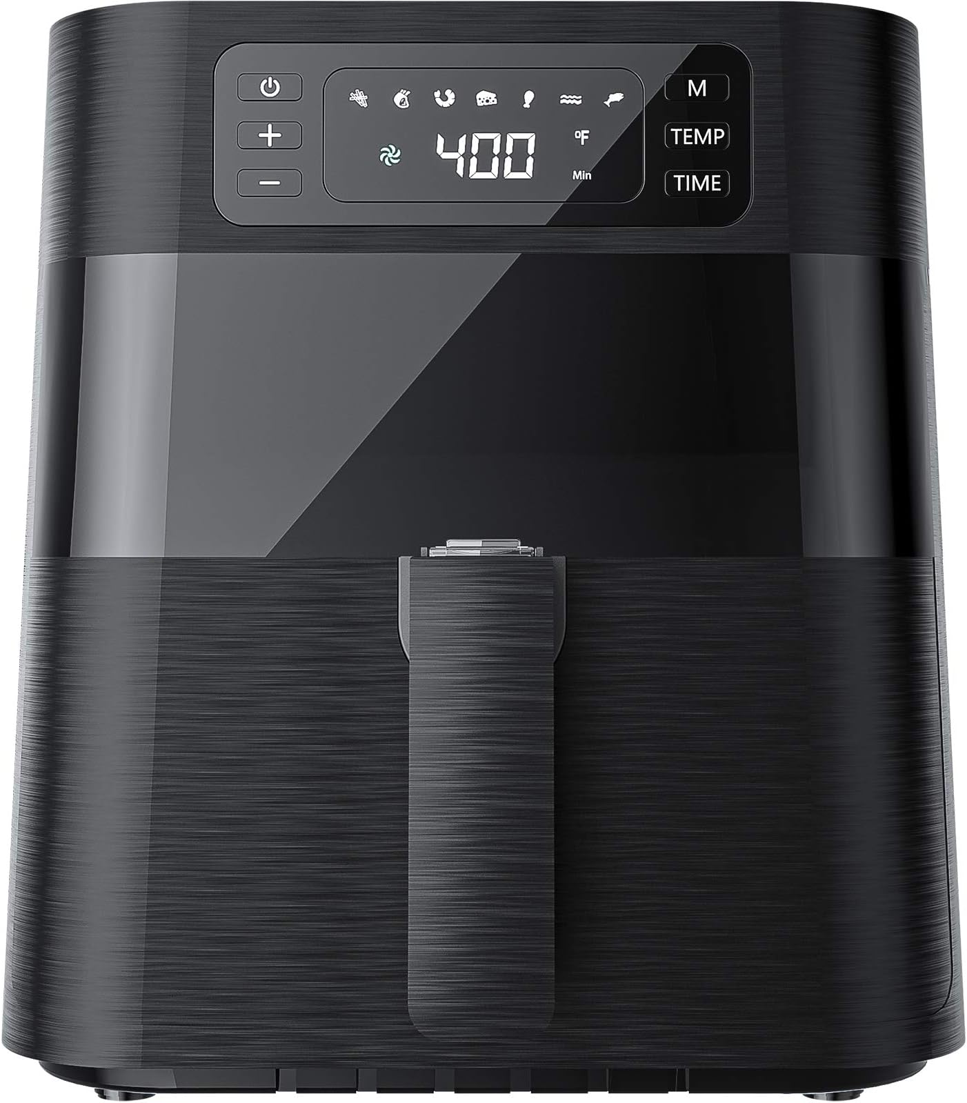 KUPPET Air Fryer 5.8 QT, 1700W Stainless Steel Electric Hot Air Fryers Oven, Oilless Cooker for Roasting/Baking/Grilling, 7 Cooking Presets, Nonstick Basket