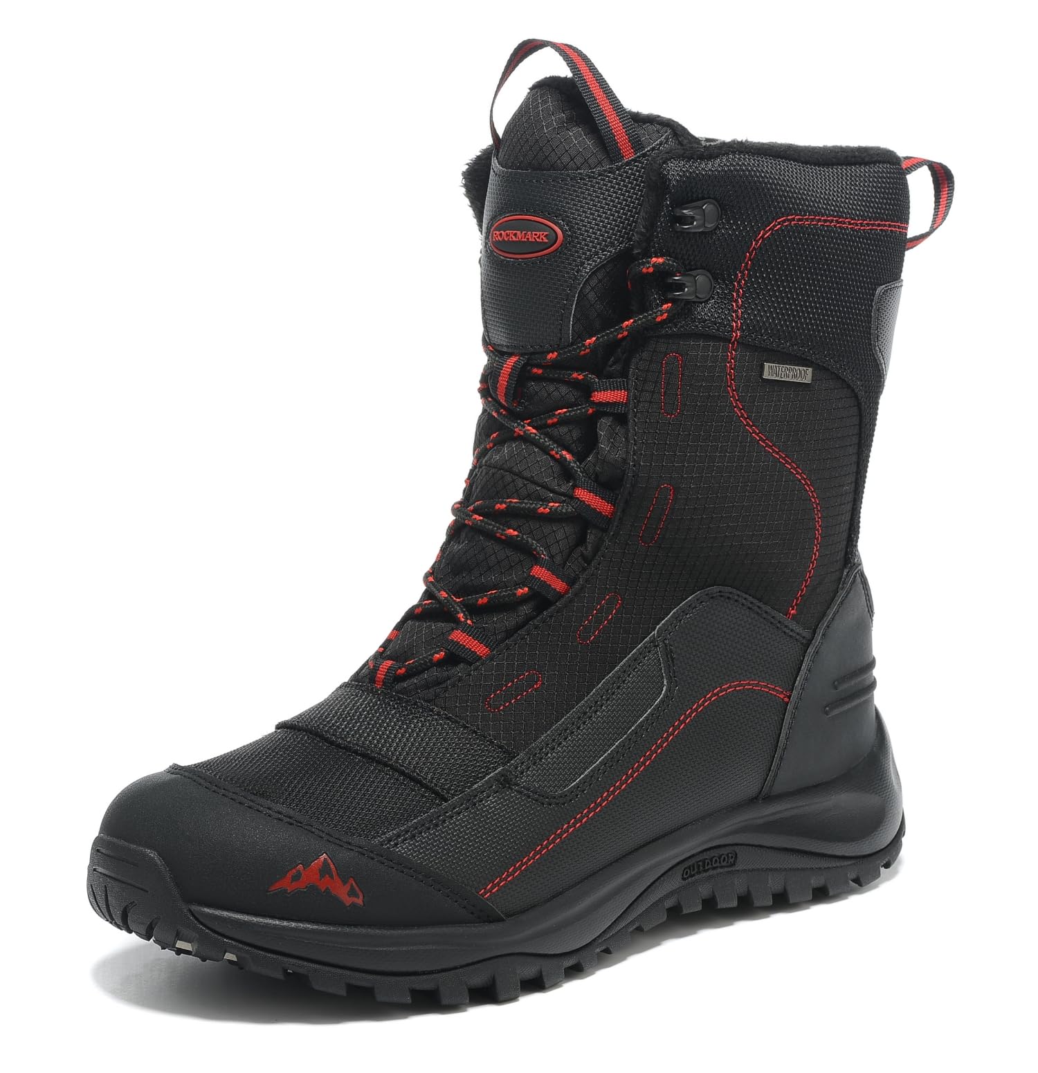 ROOKMARK Winter-Schneestiefel für Herren, mit Fell gefütterte, warme, wasserdichte Winterstiefel